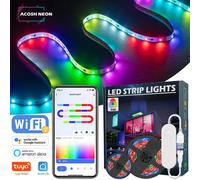 Bande lumineuse LED TUYA WS2812 RGBIC adressable avec effet de chasse Wifi USB 5V Smartlife Dreamcolor pour chambre à coucher TV