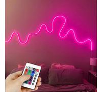 Bande lumineuse LED USB à 24 touches, ligne unique, lumière néon RVB d'intérieur décorative, lumière néon colorée, clignotement synchrone, lumière néon flexible DIY, convient pour la décoration intéri