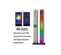 Bande lumineuse LED USB, commande vocale, éclairage d'ambiance musical,40 bits-Avec contrôle des app-argent