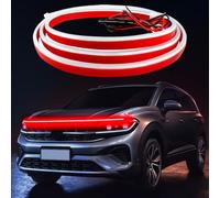 Bande Lumineuse pour Capot de Voiture,Bande Lumineuse Dynamique pour Voiture,Bande Lumineuse à LED de 70 Pouces pour Voiture,Bande Lumineuse extérieure Flexible pour Voitures,camions,SUV(Rouge)