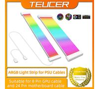 Bande lumineuse RVB pour PC, adaptée au câble PSU, câble GPU 5V, 3 broches, câble d'extension ARGB DiviPC pour 6 broches, 8 broches, 12 broches, 16 broches, 24 broches White X8 X12