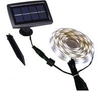 Bande lumineuse solaire extérieure étanche marche/arrêt automatique 2 modes flexible et découpable auto-adhésif 5 m 150 leds barre