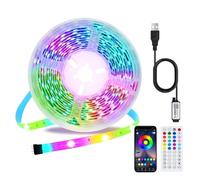 Bande lumineuse TV, 5M Ruban USB LED TV pour 55-70 inch TV avec sync de musique/timer Télécommande et Bluetooth app Contrôlé Flexible RGB Led Changement de couleur pour Home TV décoration
