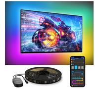 Bande lumineuse TV RGBIC - WOOPSO - 3,8M - Pour TV 55-65 pouces - Bluetooth - Wi-Fi 2,4G - Contrôle vocal Alexa