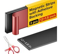 Bande Magnétique Adhésive - 3,2 cm x 30,5 cm Chacune - Rouleau Magnétique Peel & Stick pour L'artisanat et le Bricolage - Aimants Autocollants pour Réfrigérateur et Planche à Effacer