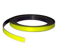 Bande magnétique en couleur de 10mm de large x 0,85mm d'épaisseur x 5m de long à découper et à inscrire pour le repérage - Etiquettes magnétiques en bande à personnaliser, couleur:jaune