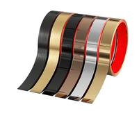 Bande métallique en acier inoxydable autocollante de 5 m pour décoration murale, miroir, cheminée et artisanat (Or rose brossé，10mm)