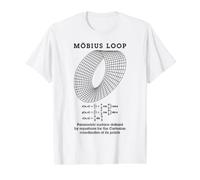 Bande Mobius Loop Moebius pour Enseignant mathématiques Nerd Science T-Shirt Graphique avec Valeur, Homme, Blanc, L