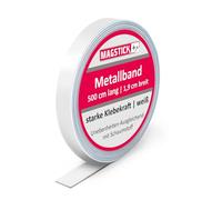 Bande murale magnétique en tôle d'acier autocollante comme support pour aimants I 19 mm de large 5 mètres de long (2x 2,5 m) I barre magnétique I facilement découpable I pour aimants I mag245