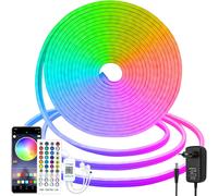 Bande Néon Led Rvb10m 24 V Smart Color Changing Neon Application Avec Télécommande Silicone Diy Haute Luminosité Synchronisation De La Musique Ultra Flexible Pour Chambre À Coucher Décoration