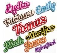 Bande Patronymique Personnalisée Brodée pour Vêtements, Étiquette Prénom Thermocollante ou à Coudre pour Sac à Dos, École, Maternelle, EHPAD, Animaux - Patch en Tissu Durable et Lavable 1 PC