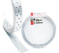 Bande perforée acier galvanisé 10m x 20mm x 1,0mm - ruban fixation métal robuste - plaque perforée pour bois, équerre metal, perforatrice bricolage, panneau mural, support construction