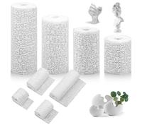 Bande Platre, Lot de 8 Rouleau Bande de Platre pour Moulage Loisirs Créatif, Bande de Plâtre pour Moulage Ventre Grossesse, Bricolage, Masque, Sculpture - 5/7,5/10/15cm x 2,7m