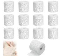 Bande Platre pour Modelage, 12 Rouleaux Bandes Plâtrées en Tissu, 5 cm X 270 cm, Facile à Façonner Séchage Rapide, Bandes de Plâtre pour Corps Bricolage Modélisme