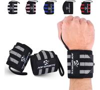 Bande Poignet Musculation (Paire)-Ipl Uspa Approuvé 45cm Protege Poignet Musculation Homme Et Femme-Sangle Poignet Musculation,Fitness Attelle Poignet Avec Boucle Pouce.[K402]