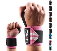 Bande Poignet Musculation - Protège Poignet (45 cm en Paire) Bandage pour Poignet pour Entraînement de Force, Fitness, Bodybuilding, Crossfit - Support pour Poignet avec Guide d'exercices en PDF