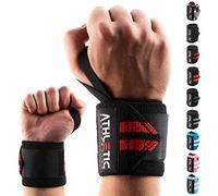 Bande Poignet Musculation - Protège Poignet (45 cm en Paire) Bandage pour Poignet pour Entraînement de Force, Fitness, Bodybuilding, Crossfit - Support pour Poignet avec Guide d'exercices en PDF