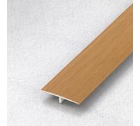 Bande profilée en T en PVC pour sols en bois et carrelage - 91,4 cm de long - Pour ouvertures de porte - Pour seuils de porte - Chêne - Largeur : 25 mm