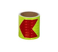 Bande réfléchissante 2.7 mètres X 10 Cm, bande d'avertissement de danger auto-adhésive, flèche opposée, autocollant de voiture, marquage haute visibilité(Red+yellow a)