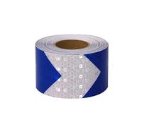 Bande réfléchissante, 2 pouces x 33 pieds, bande réfléchissante de sécurité extéts de visibilité nocturne pour remorques, vélos automobiles, vêtements, casques, panneaux routiers, bleu blanc
