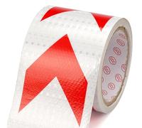 Bande Reflechissante Autocollante, 10cmx10m Ruban Réfléchissant Autocollant | Ruban Adhésif Réfléchissant Rouge et Blanc,Ruban Adhesif Reflechissant Securite,Rubalise Rouge et Blanc pour Voiture
