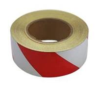 Bande réfléchissante, bande de site d'ingénierie 5 cm/2 po × 45,7 m/150 pieds, autocollants(Red and white)