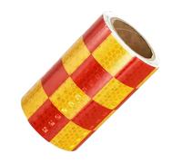 Bande réfléchissante de sécurité pour marquage - 10 cm x 10 m, bande de motif de vérification des dangers, autocollant de visibilité brillant, rouleau de décoration extérieure |