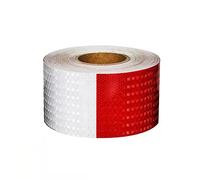 Bande réfléchissante fluorescente - Bande de sécurité autocollante - Très visible - Pour l'extérieur - Voiture, bateau, moto et imperméable - Rouge et blanc - 10 cm x 5 m