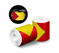 Bande réfléchissante Forme de flèche, 2 pcs 3 m * 50 mm Prismatic étanche sécurité Rouleau de Ruban de signalisation Vinyle Autocollant Sécurité Ruban adhésif