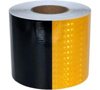 bande réfléchissante, Ruban adhésif réfléchissant multicolore, plusieurs tailles, PVC, 50 m(Black Yellow,15 cm x 50 m)