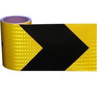 bande réfléchissante, Ruban réfléchissant autocollant multicolore 3 m x 15 cm(Black Yellow)