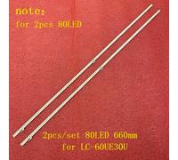 Bande rétroéclairage LED Nipseyteko, 2 pièces/ensemble 80LED Nipseyteko 660mm, Sharp LC-60UE30U SAMSUNG_2015SSP60_7030_80_4K_REV1.0_LM41-00090Q RB201WJ AL