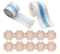 Bande Soutien Gorge Adhesif Invisible - Boob Tape Transparent & 10 Cache-Tétons | Soutien-Gorge Adhésif Push Up Grand Boob Tape pour Bonnet A-E Gros Seins | Remonte Sein Adhésif pour Dos Nu (5m)