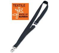 Bande textile 20 ECO avec mousqueton, bambou, noir