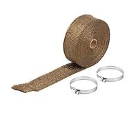 Bande thermique de 10m pour tuyau d'échappement, enveloppe isolante résistante à la chaleur avec attaches (Or)