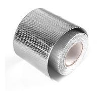 Bande Thermique Echappement 5/10m 2 '' Gold Thermal Échappement Tube d'ingestion d'air Sangle de protection la chaleur réfléchissante barrière auto adhésif Scotch Isolant Thermique(10Meter Silver)