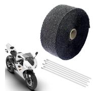 Bande Thermique Echappement,Ruban Isolant Thermique,50MM Titanium Magma Bande Isolant Thermique Céramique 10M + 6 Attaches de Câble en Acier Inoxydable,Isolant Thermique,Scotch Isolant Thermique