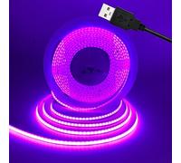 Bande USB COB - DC 5 V - 8 mm - Blanc/rose/rouge/blanc/jaune/jaune/bleu glacier/vert/RVB - Autocollant flexible - Pour décoration d'intérieur - Rétroéclairage TV (violet, 1 m)