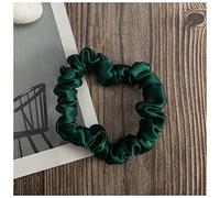 Bandeau 100% Pure Soik Cheveux Archants Bandes Bandes Élastiques Scroucheux Titulaires de queue de queue de cheval for Femmes Filles Accessoires for cheveux Bandeau Cheveux Femme(Dark green 1.5cm)