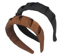 Bandeau, 2 pièces bandeau plissé bandeau de déclaration femmes Turban bandeau gros bandeaux Spa bandeau