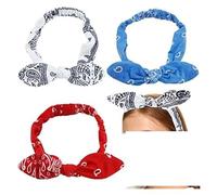Bandeau, 3 pièces bandeau bandana noeud bandeaux imprimés rétro bandeau imprimé cachemire bandeau bohème noeud for filles et femmes