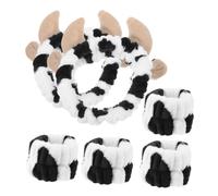 Bandeau à cheveux, 2 ensembles de bandeaux à motif de vache, bandeaux d'Halloween, bandeau de soins de la peau, bandeau d'oreille de vache, bandeaux de maquillage for femmes, bandeau à imprimé de vach