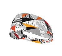 Bandeau à cheveux à géométrie grecque noir et blanc, bandeau élastique unisexe, bandeau évacuant l'humidité pour le sport, la course à pied, le yoga.