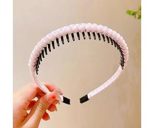 Bandeau à cheveux antidérapant avec dents pour femme Rose | Dents intérieures, sécurité antidérapante, essentiel pour le lavage du visage, garde les cheveux bien rangés, noir, violet