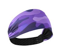 Bandeau à cheveux antidérapant pour femme - Motif camouflage violet moderne - Pour l'entraînement, la gym, l'athlétisme, le sport, les diadémes para el pelo de mujer