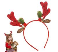 Bandeau à cheveux avec cornes de Noël - Vacances en tissu avec paillettes | Décoration pour fêtes 21 x 19 cm | Ajoute un accent amusant et joyeux pour les événements festifs pour enfants et adultes