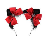 Bandeau à cheveux avec oreilles de chaton et nœud pour femme et étudiantes qui prennent des photos