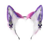 Bandeau à cheveux avec oreilles de loup et franges pour femme et adolescente - Pour la diffusion en direct et le carnaval