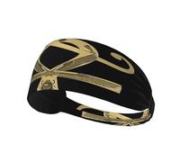 Bandeau à cheveux avec symbole des dieux égyptiens Ankh rouge et vert, bandeau élastique unisexe, bandeau évacuant l'humidité pour le sport, la course à pied, le yoga.
