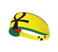 Bandeau à cheveux avec symbole des dieux égyptiens Ankh rouge et vert, bandeau élastique unisexe, bandeau évacuant l'humidité pour le sport, la course à pied, le yoga.